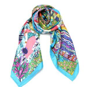 NEW Ferragamo  Black Silk Scarf.